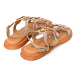 Sandalo suede beige gioielli Janet & Janet 