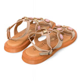 Sandalo suede beige gioielli Janet & Janet 