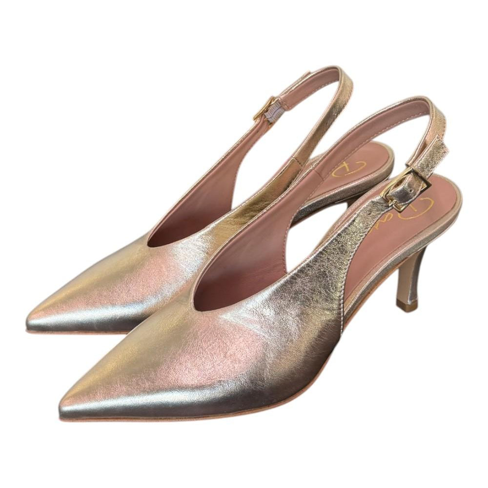 Slingback pelle platino Ranye T70<BR/> 