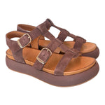 Sandalo gabbia suede moro Z40 Inuovo<BR/> 