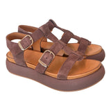 Sandalo gabbia suede moro Z40 Inuovo<BR/> 