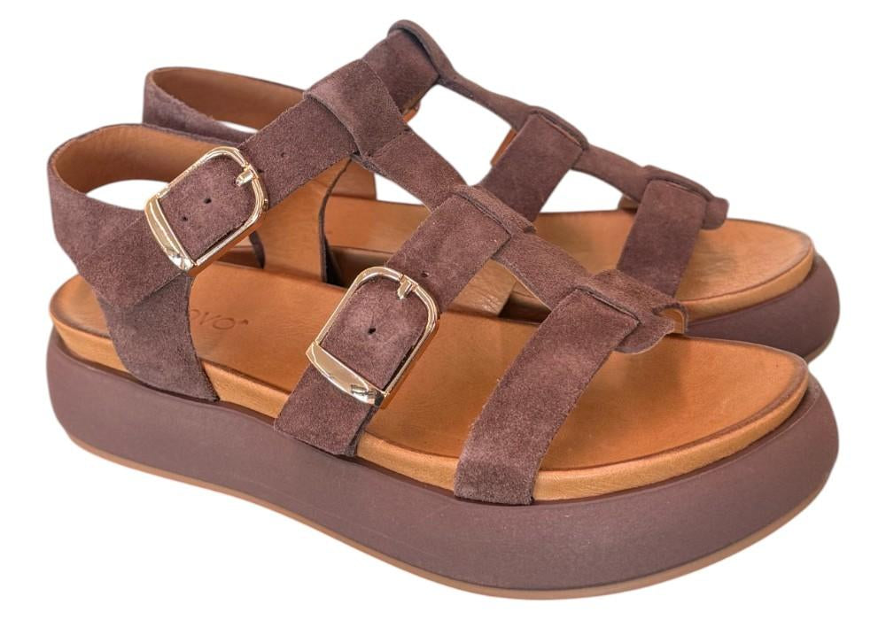 Sandalo gabbia suede moro Z40 Inuovo<BR/> 