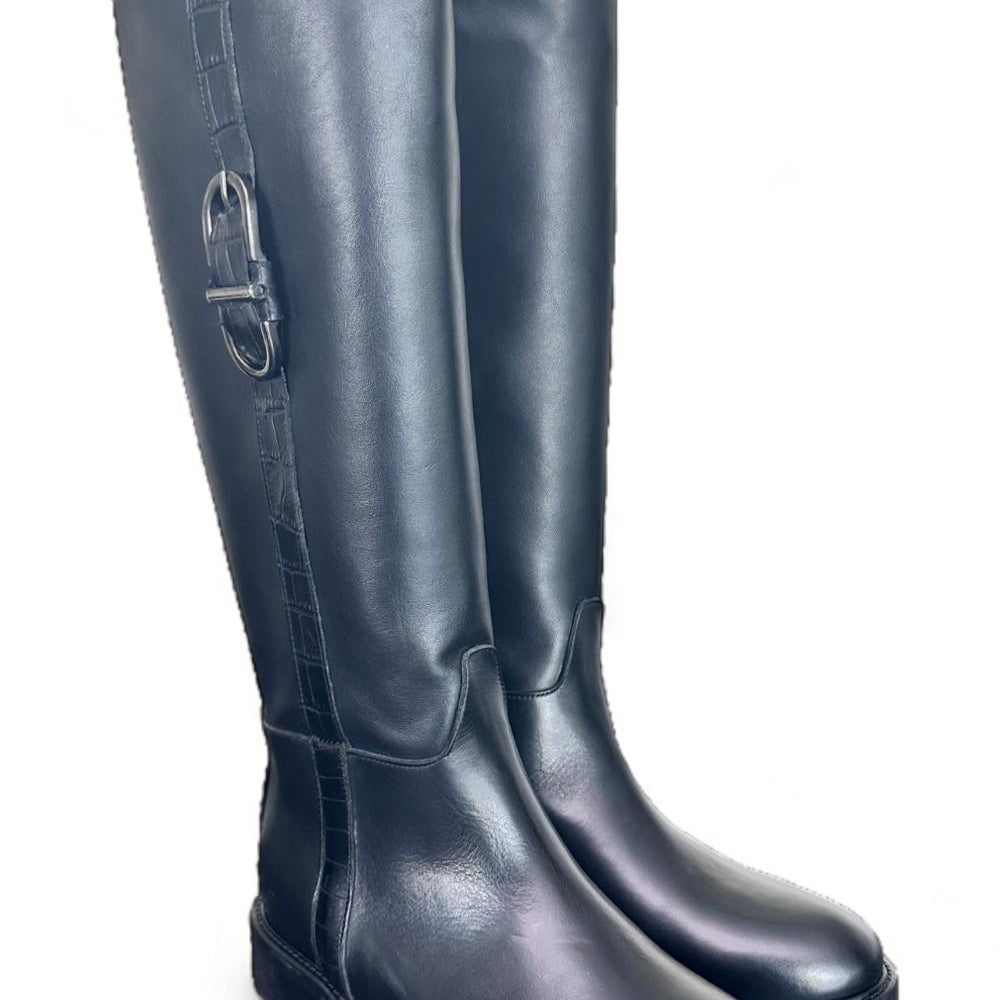 Stivale cavallerizzo nero con accessorio Cuir Noir 