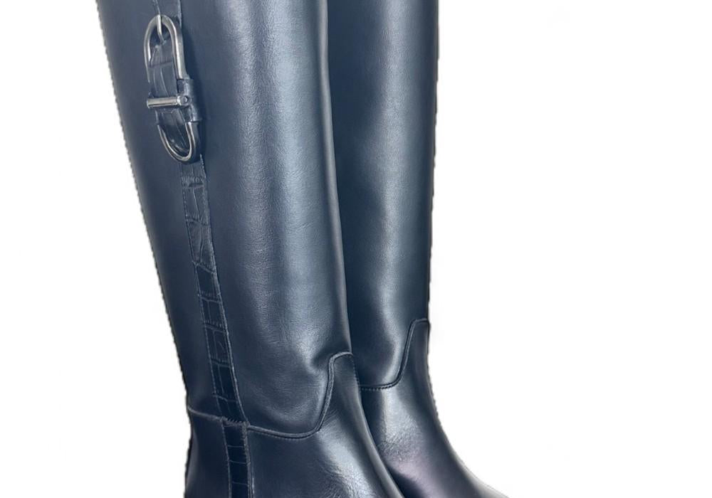 Stivale cavallerizzo nero con accessorio Cuir Noir 