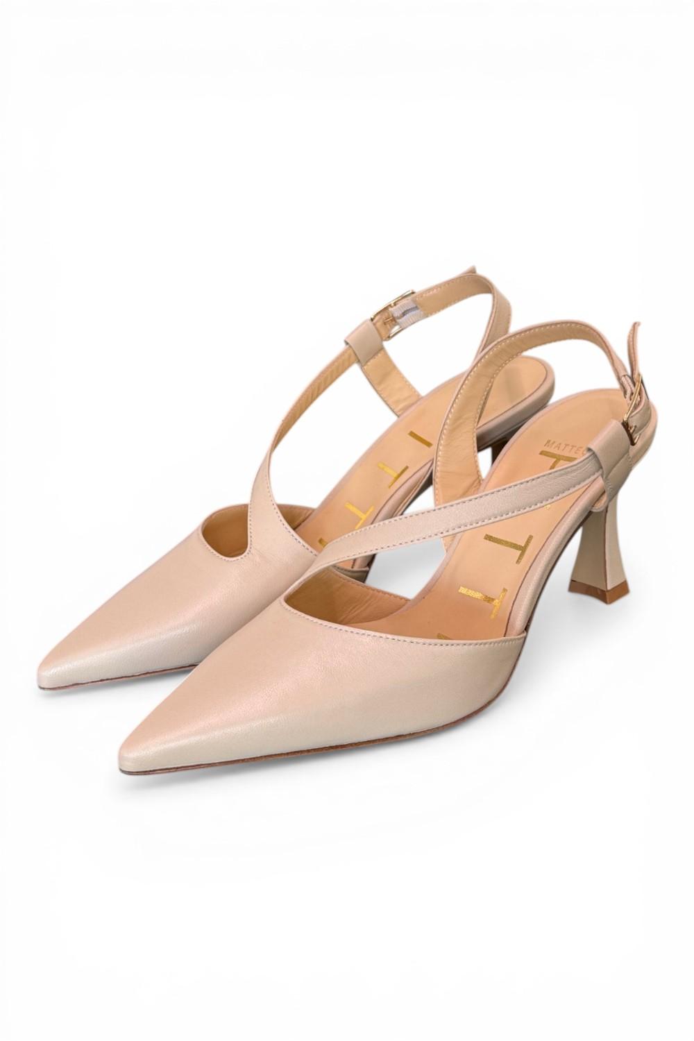 Slingback trasversale pelle osso Matteo Pitti 