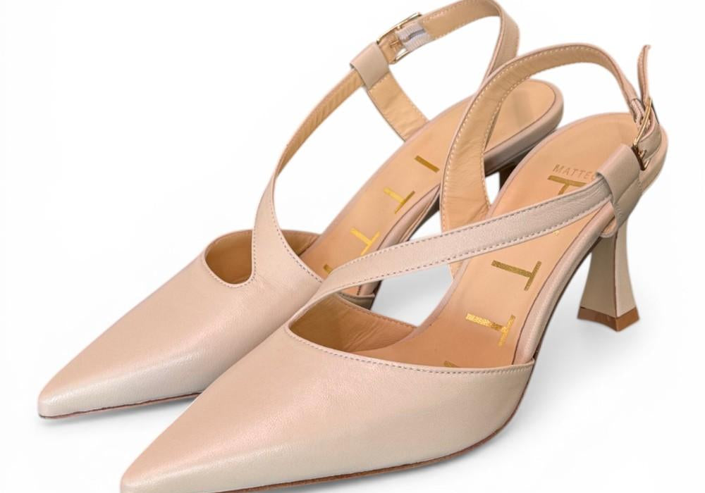 Slingback trasversale pelle osso Matteo Pitti 