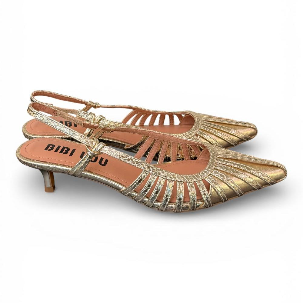 Slingback laminata oro Bibi Lou 