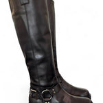 Stivale biker pelle nera Angelica 