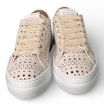 Sneaker donna pelle forata bianca Stokton<BR/> 