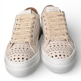 Sneaker donna pelle forata bianca Stokton<BR/> 
