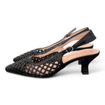 Slingback intreccio nero tacco 50 Les Autres<BR/> 