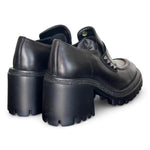 Mocassino donna nero borchie tacco 60 Target<BR/> 