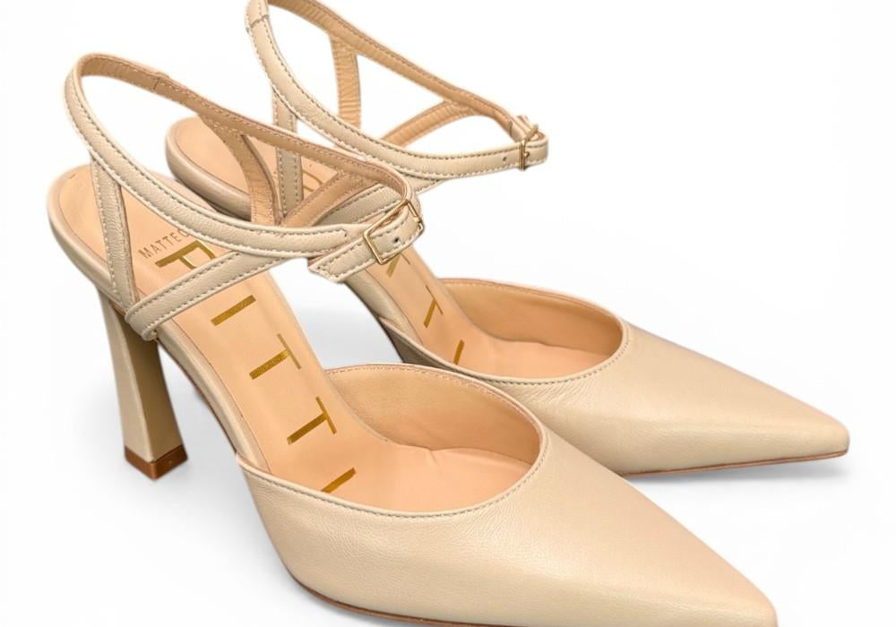 Slingback cintino pelle osso Matteo Pitti 