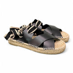 Sandalo con incrocio in pelle nera Palomitas<BR/> 