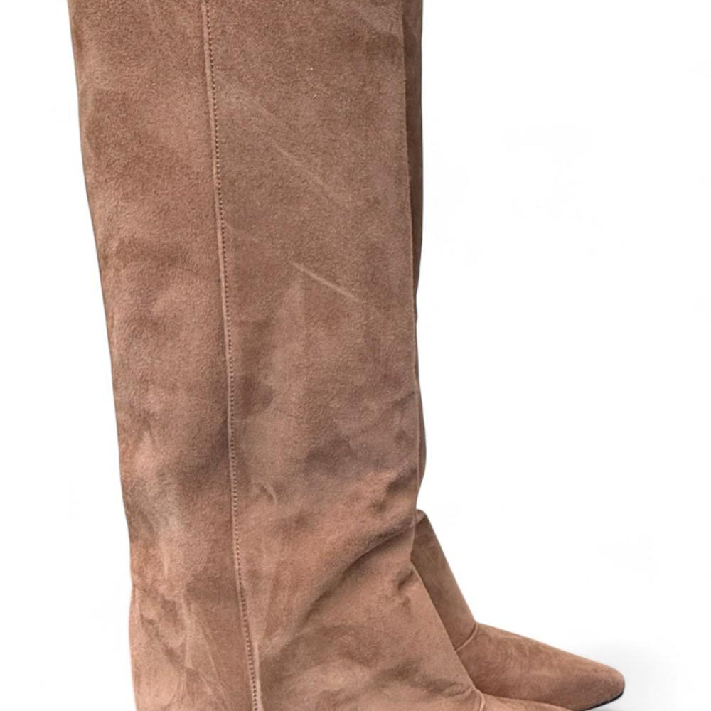 Stivale arricciato a tubo suede beige Anima <BR/> 