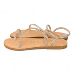 Sandalo infradito strass argento platino Le Salentine 