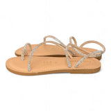 Sandalo infradito strass argento platino Le Salentine 