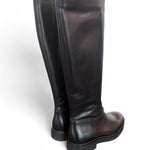 Stivale cavallerizzo pelle nera Francesco Brunelli<BR/> 