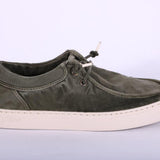 Scarpa uomo tela verde cucitura Natural World 