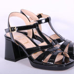 Sandalo vernice nera con plateau Matteo P 