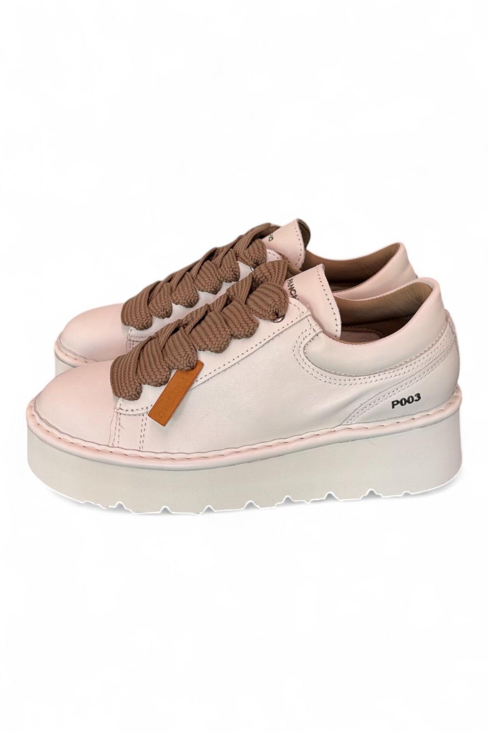 Scarpa allacciata donna Panchic P003 pelle avorio 
