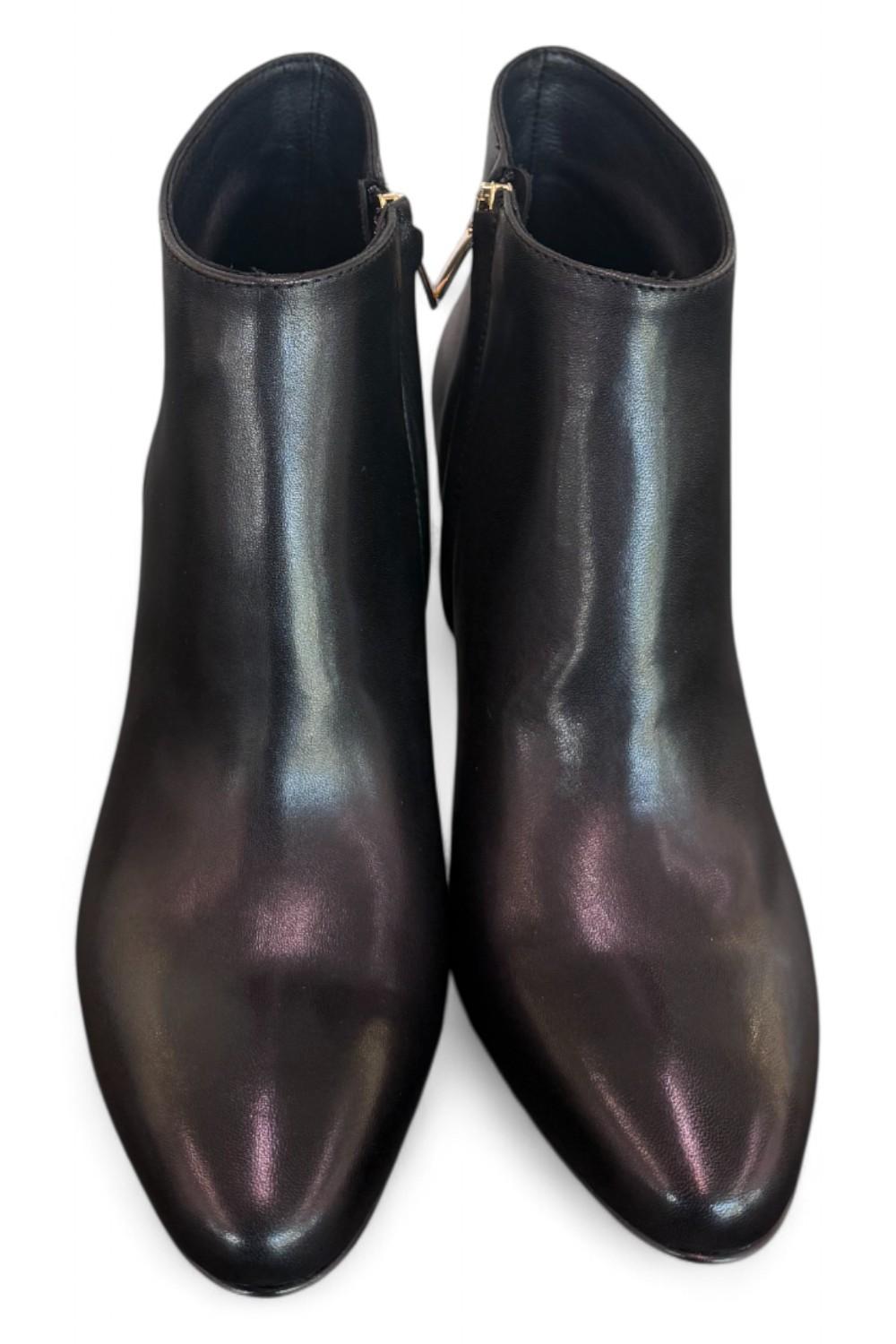 Stivaletto zip T80 pelle nera Elisa Lanci<BR/> 