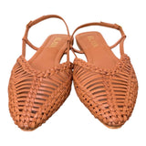 Slingback intrecciata pelle cuoio Elaya 