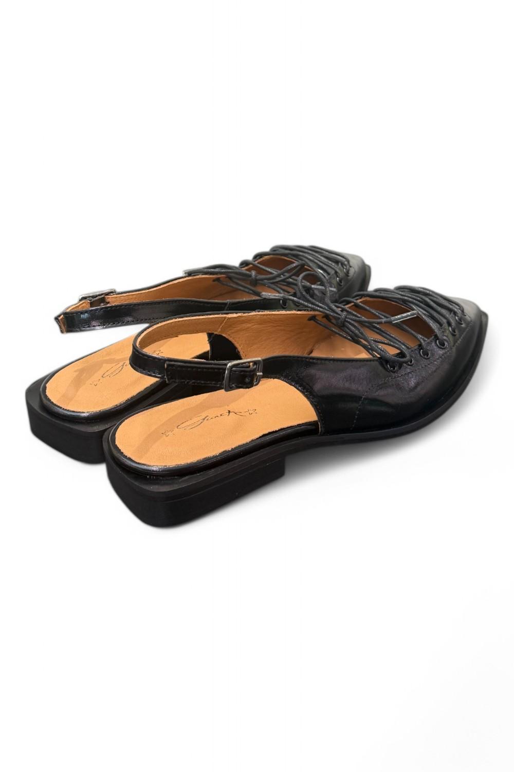 Slingback laccio pelle nera Giacko 
