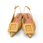 Slingback rafia intrecciata naturale Bibi Lou<BR/> 