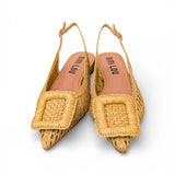Slingback rafia intrecciata naturale Bibi Lou<BR/> 