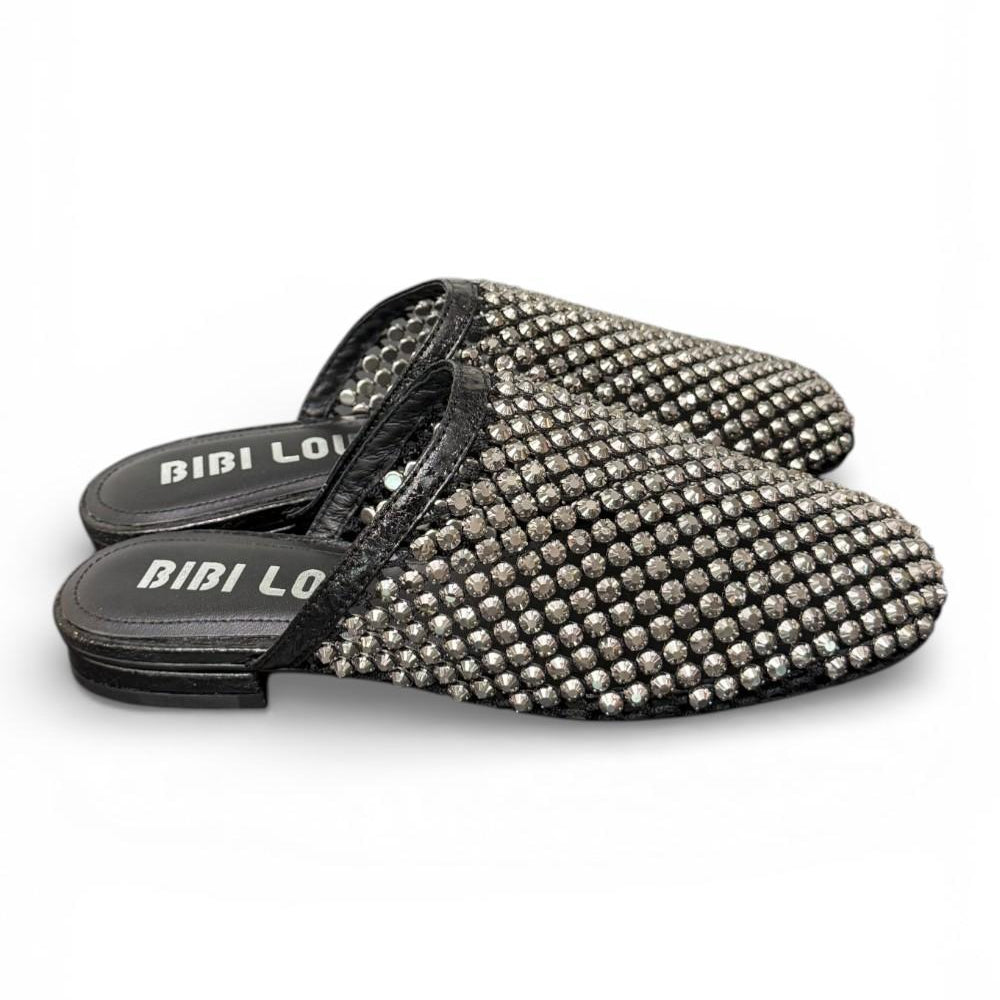 Sabot strass nero argento Bibi Lou 