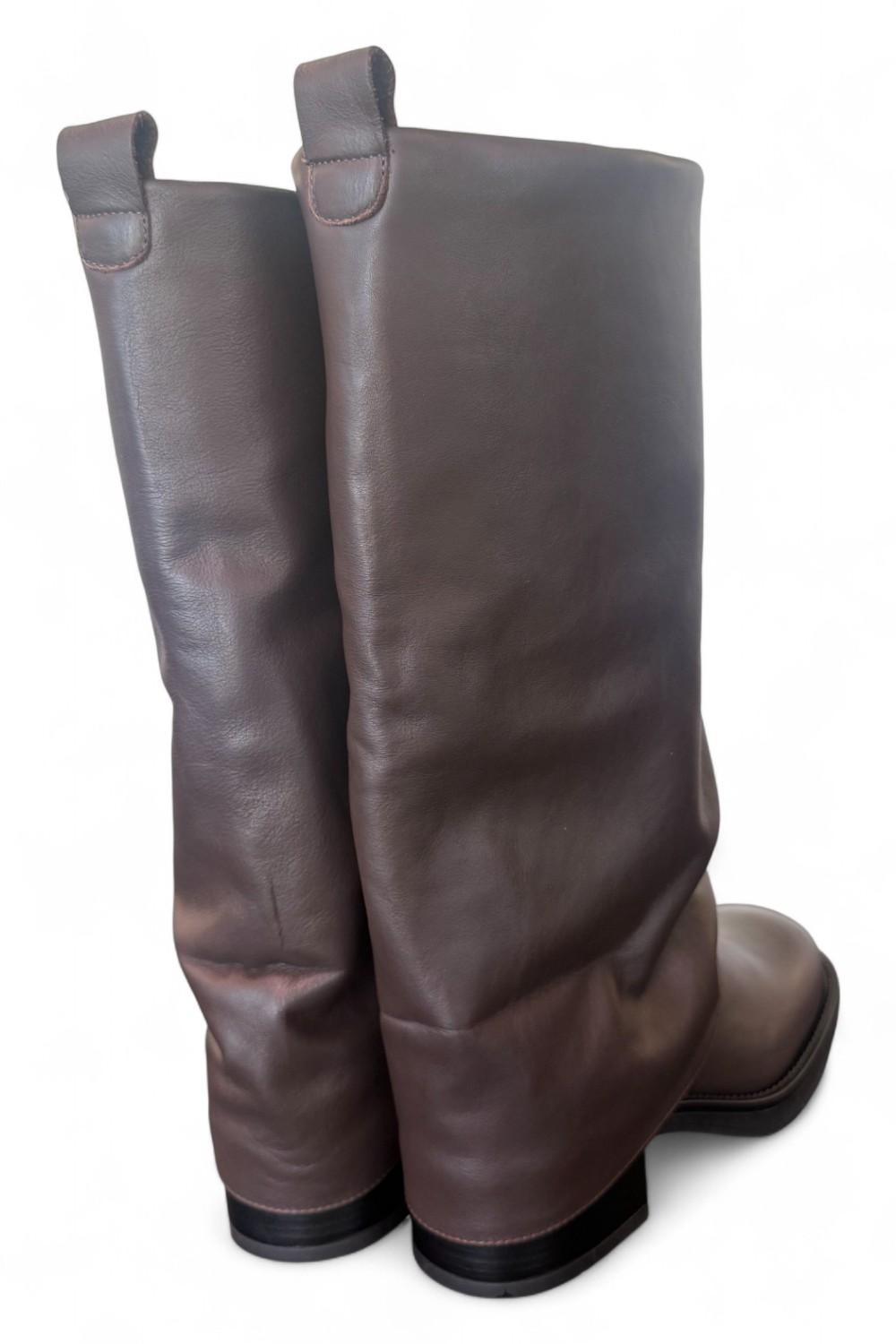 Stivale biker ghetta pelle marrone Ranye <BR/> 