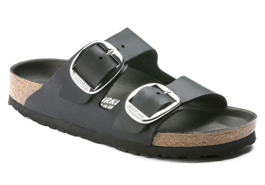 Ciabatta Arizona Big Buckle oil leather Black Birkenstock 1011075 