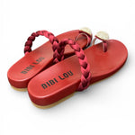 Ciabatta infradito anello strass burgundy Bibi Lou 