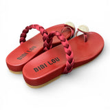 Ciabatta infradito anello strass burgundy Bibi Lou 
