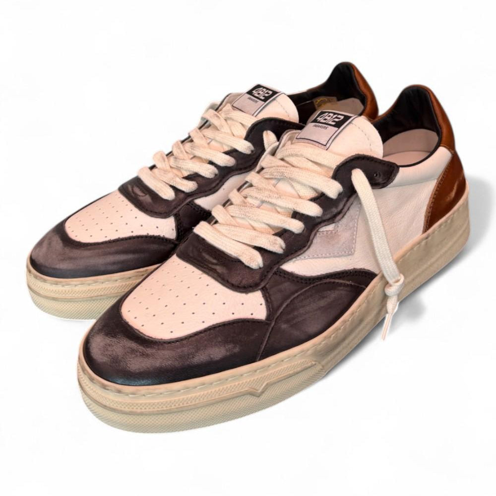 Sneaker uomo Hyper pelle bianca moro 