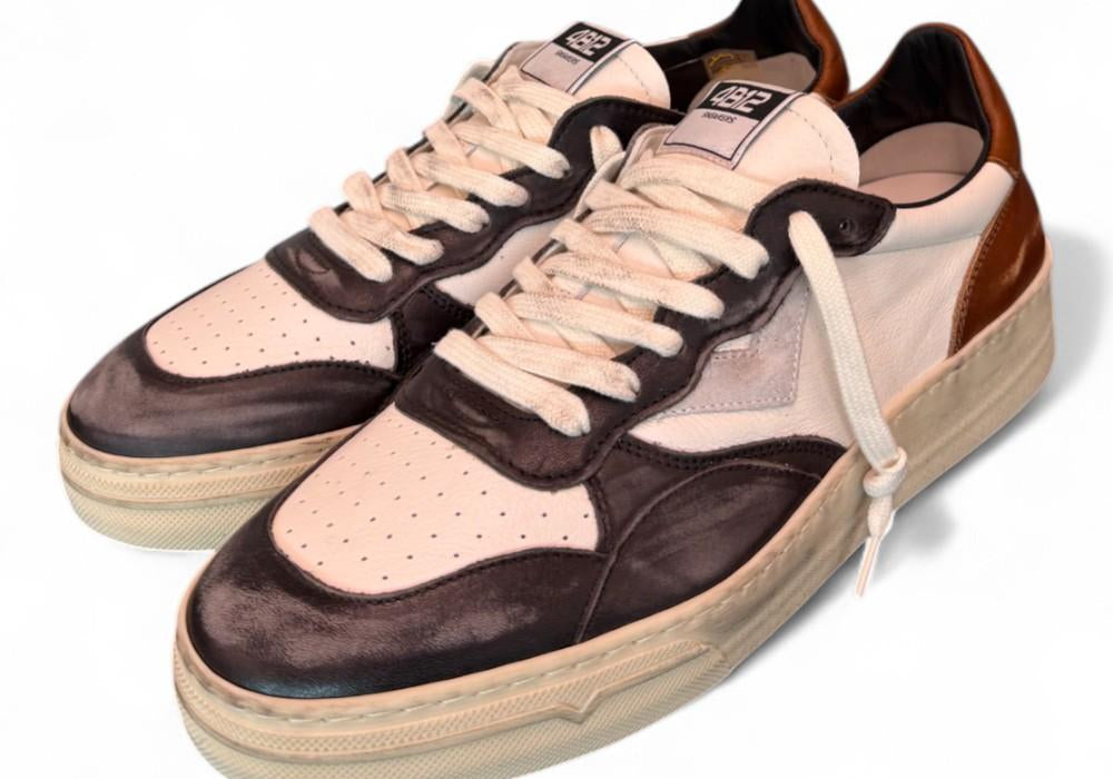 Sneaker uomo Hyper pelle bianca moro 