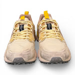 Sneaker uomo Yamano 3 1E44 beige white brown canvas Flower Mountain 