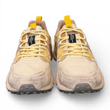 Sneaker uomo Yamano 3 1E44 beige white brown canvas Flower Mountain 