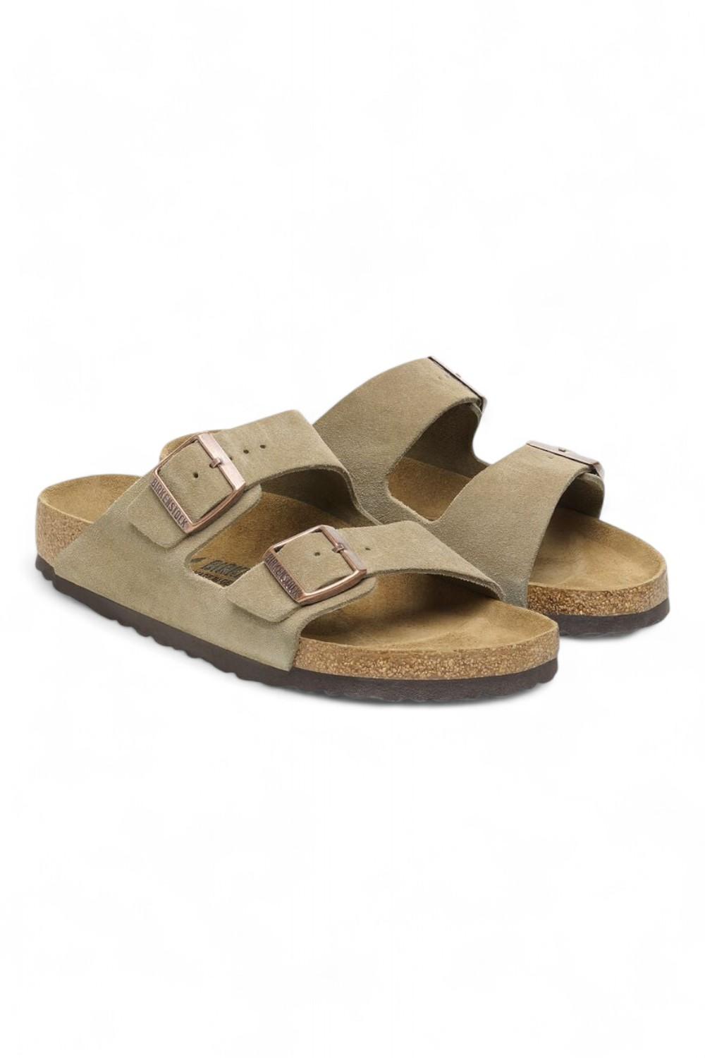 Ciabatta Birkenstock Arizona Suede Taupe 051463 uomo 