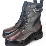 Anfibio pelle nera  con fibbia Mjus<BR/> 