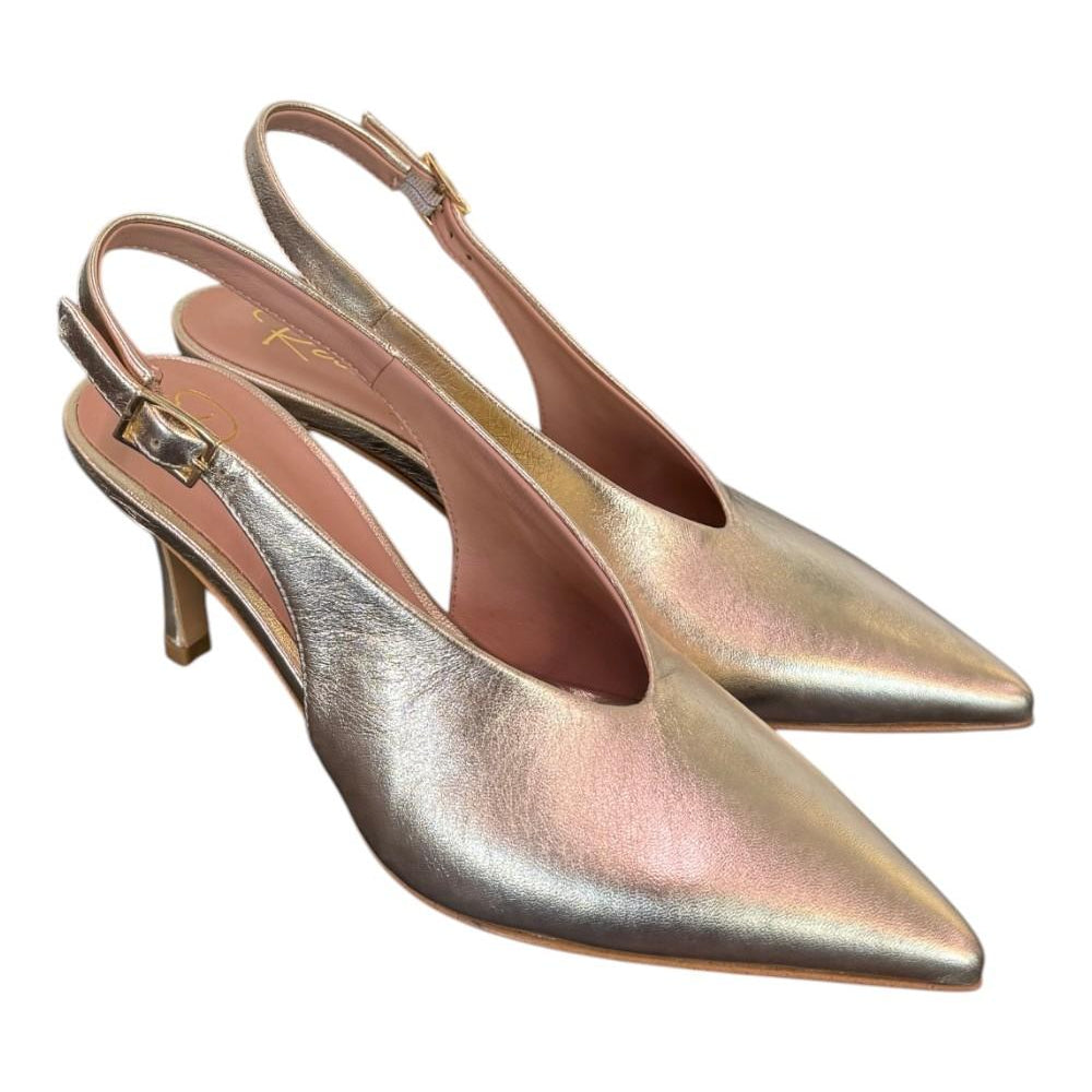Slingback pelle platino Ranye T70<BR/> 