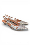 Slingback laminata argento Bibi Lou