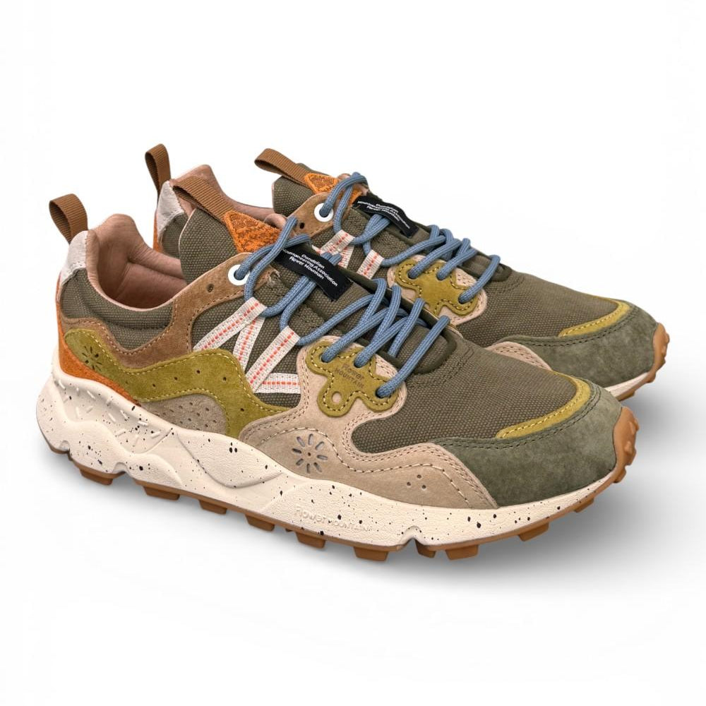 Sneaker uomo Yamano 3 1F06 canvas military Flower Mountain 