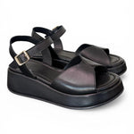 Sandalo fascia pelle nera Z50 Frau 