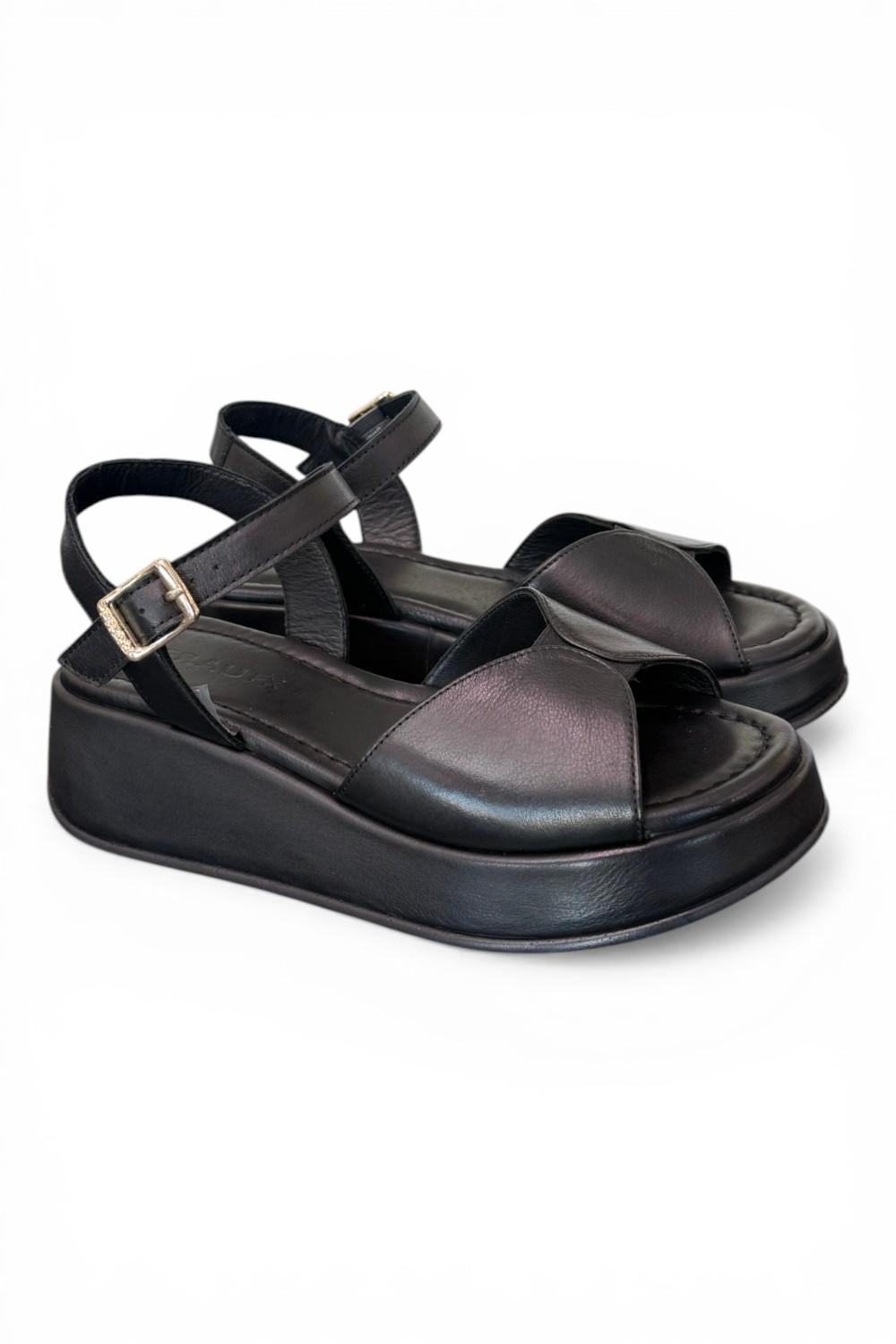 Sandalo fascia pelle nera Z50 Frau 