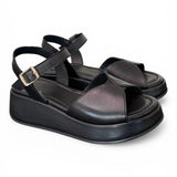 Sandalo fascia pelle nera Z50 Frau 