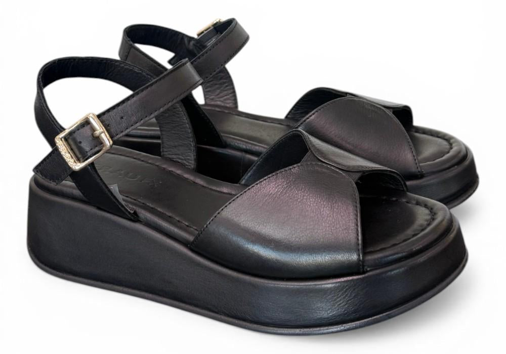 Sandalo fascia pelle nera Z50 Frau 