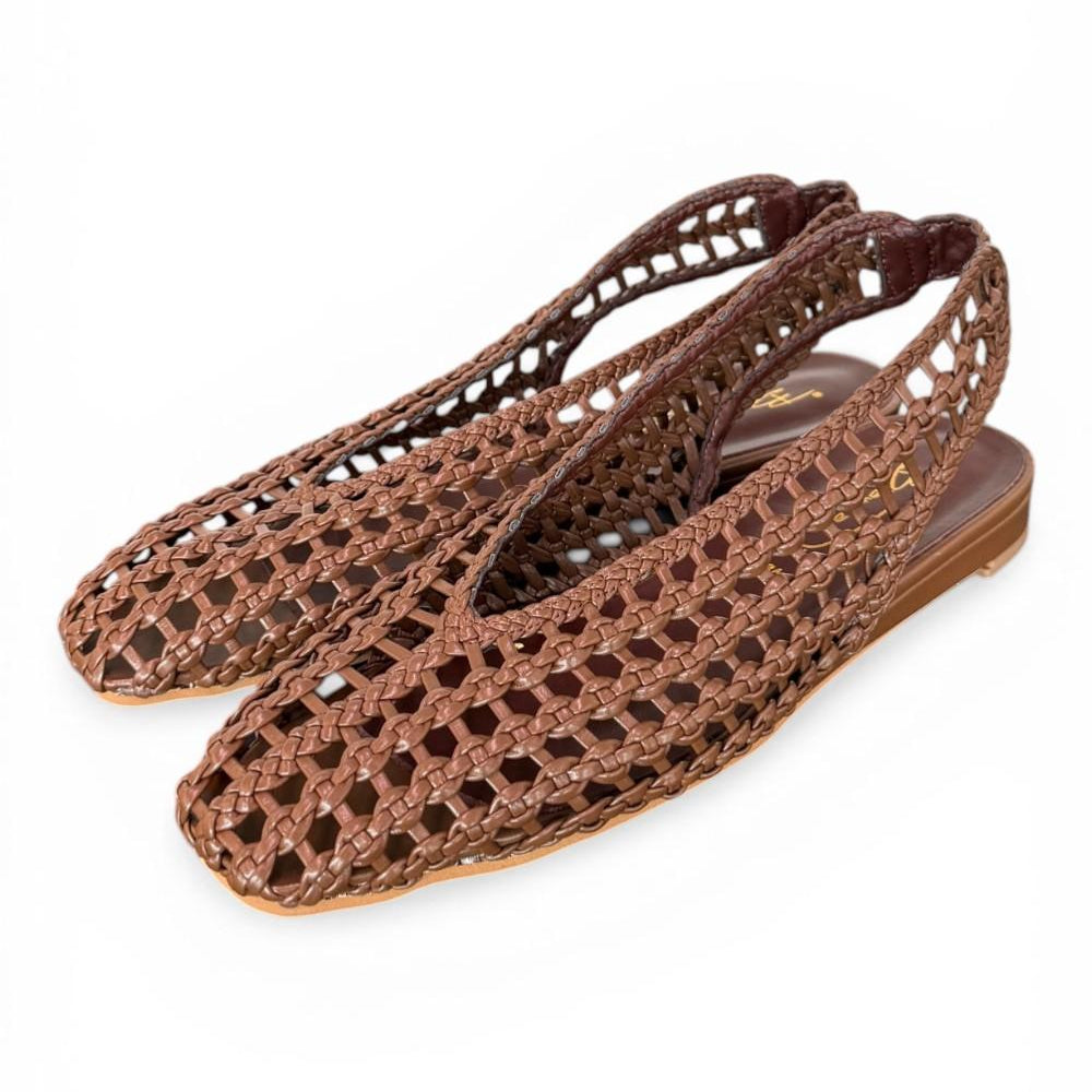 Slingback intrecciata testa di moro Bianca Di 