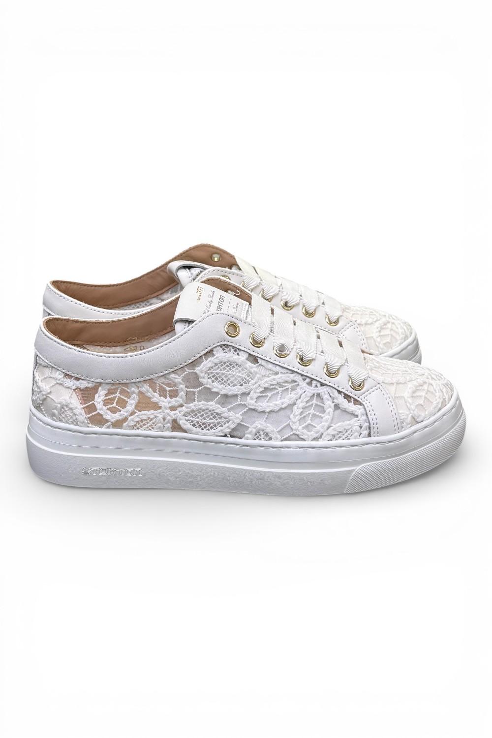 Sneaker donna pizzo bianco Stokton<BR/> 
